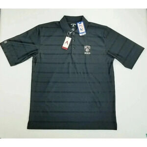 Antigua Size Medium Men's NBA Brooklyn Nets Black Short Sleeve Desert Dry Polo